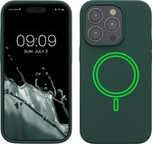 kwmobile telefoonhoesje geschikt voor Apple iPhone 14 Pro - Hoesje met magneet compatibel met MagSafe - Smartphone case in mosgroen