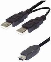 USB 2.0 2x A - Mini USB B kabel 1,5m