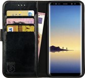 Rosso Element Book Case Wallet Hoesje Geschikt voor Samsung Galaxy Note 8 | Portemonnee | 3 Pasjes | Magneetsluiting | Stand Functie | Zwart