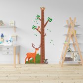 Bos dieren | Kinderkamer, groeimeter | 100 x 186 cm | Kleur