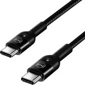 Kabel USB-C naar USB-C Power Delivery 60W Rekbaar 43cm - 1.8m Macdodo - Zwart