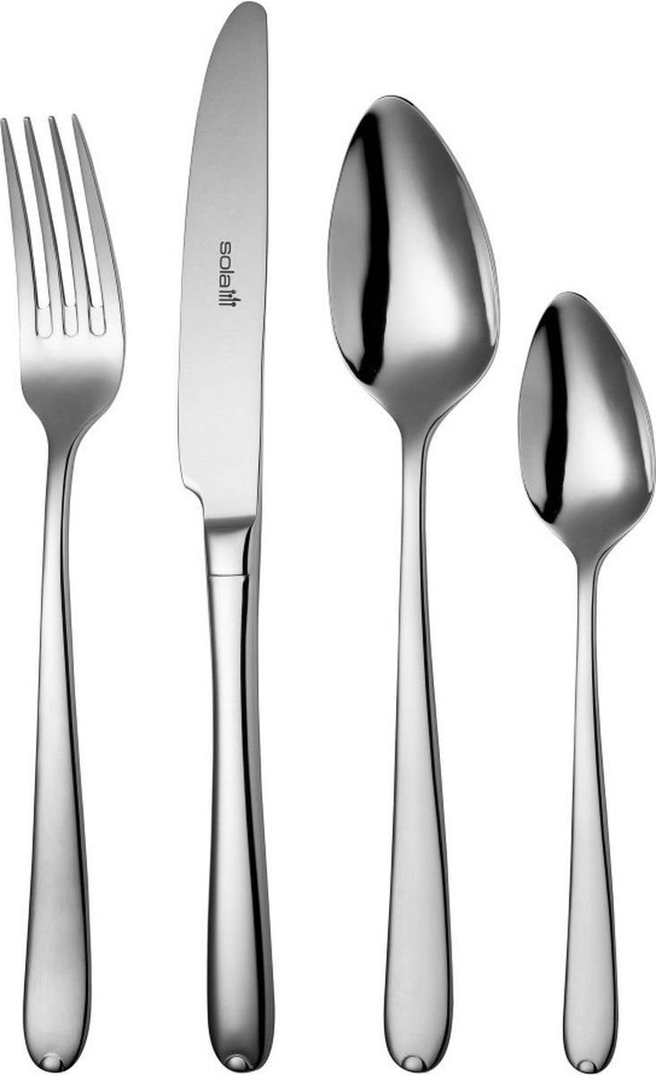 Sola - Bestekset - Fleurie - Modern - 6 persoons - 24 delig - Zilverwit Edelstaal 18/10 - RVS