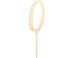 Houten caketopper / taarttopper - Getal 0 - Taart / Cake topper op bestelling gemaakt