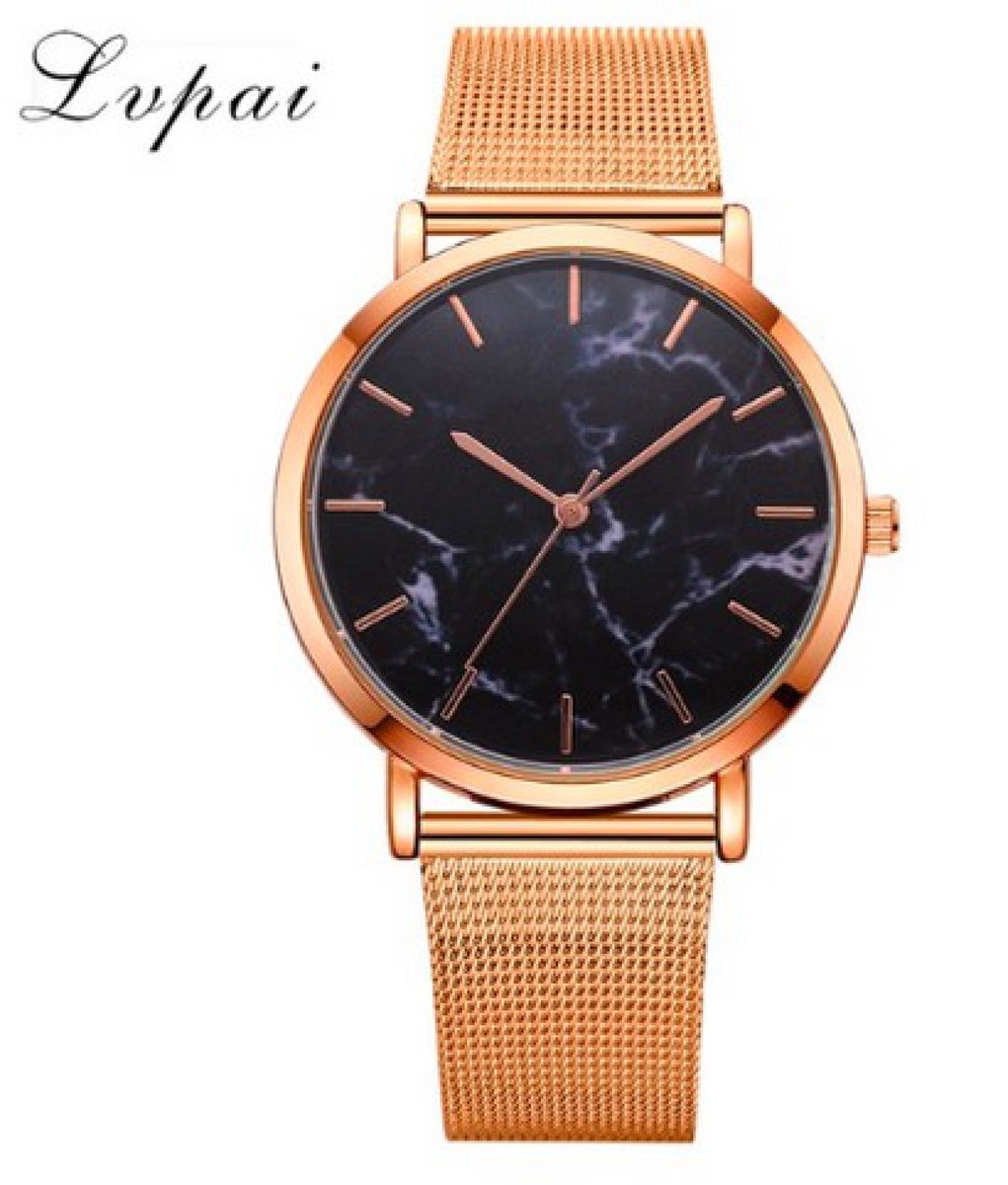 LVPAI Horloge H348 - Rose-Goud-Zwart - In horlogedoosje