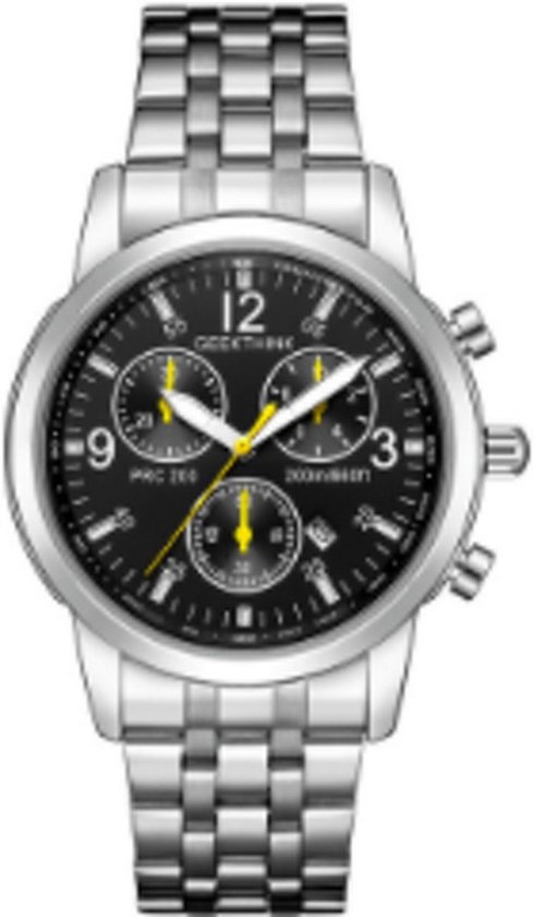 Hidzo Horloge Geekthink Ø 37 mm - Zwart - Inclusief horlogedoosje