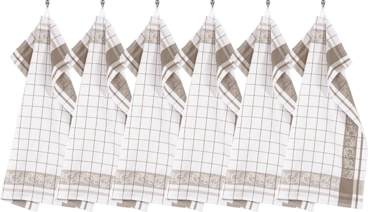 Keukenhanddoek katoen PHARAO 50x70 cm - set/6, taupe