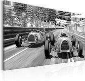 Schilderij - Formule 1 retro, Monaco, Zwart/Wit, 3 maten, Premium print