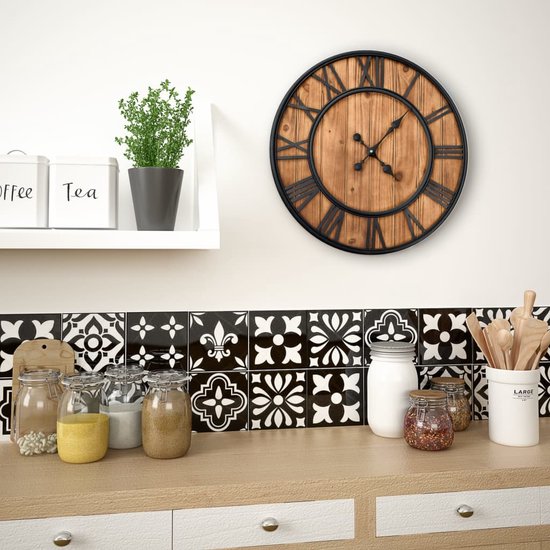 Atmosphera Vintage Wandklok - Zwart Metaal, 70 cm