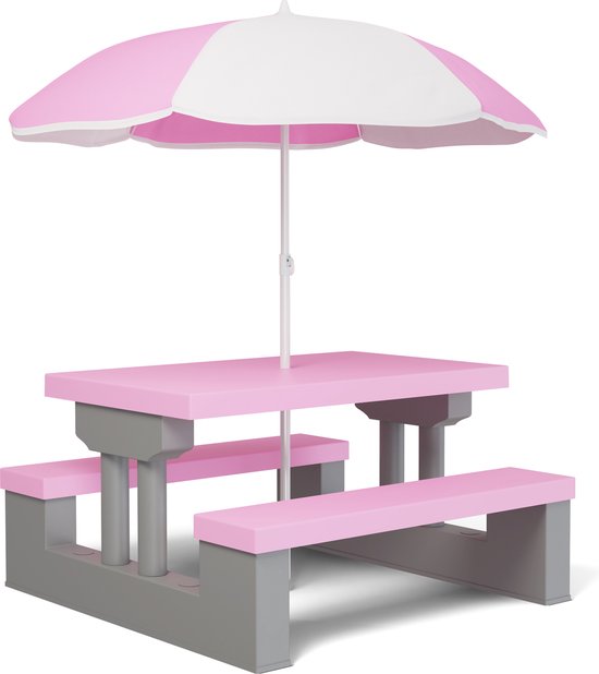 Spielwerk Kinder Tuinset – Incl. Parasol UV-bescherming - Roze Grijs