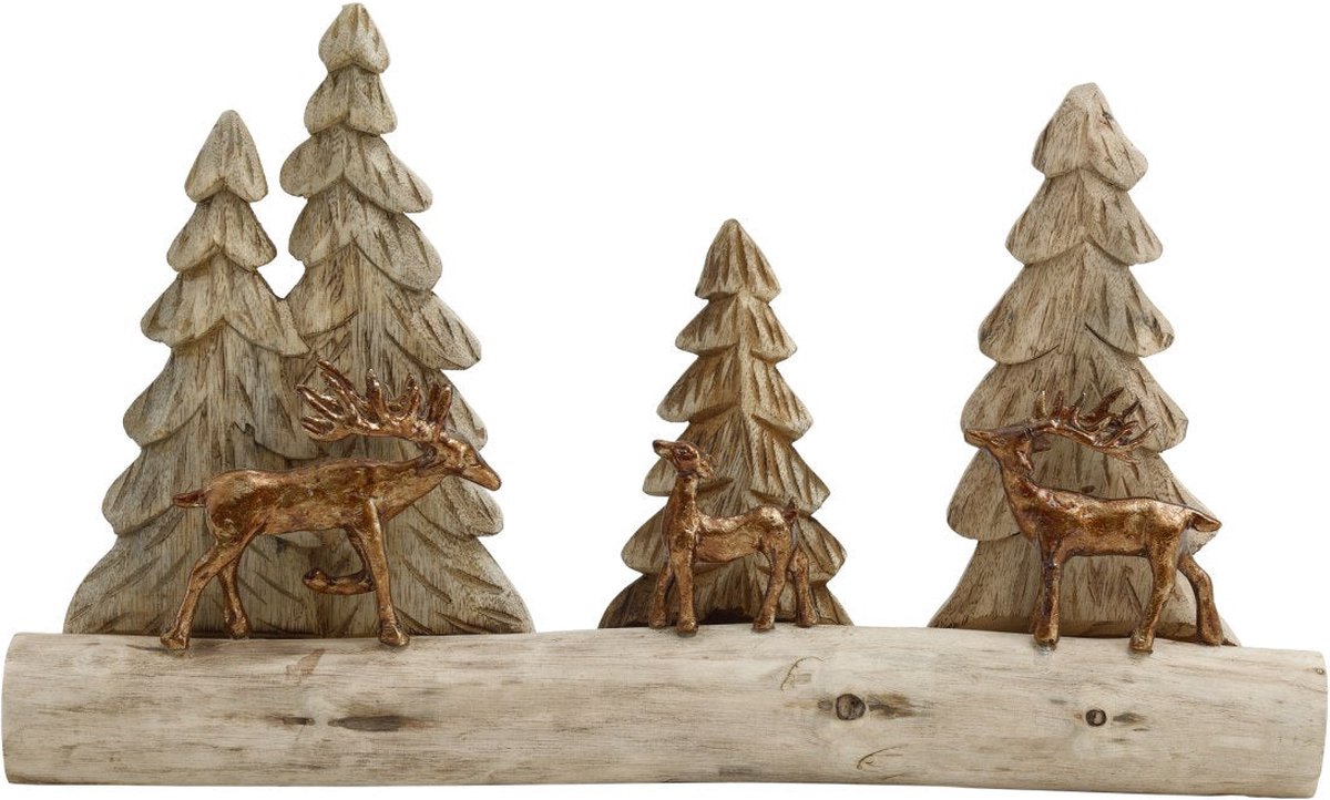 PTMD Rizzi Rendier Ornament - 52 x 10 x 29,5 cm - Mangohout - Naturel