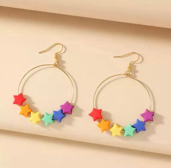 Regenbogen LGBT Ohrringe für Damen Herren, 7cm Unisex Gay Pride Accessoires LGBTQ Accessoires Ohrringe Lesben Schwul Bisexuell Transgender Schmuckzubehör