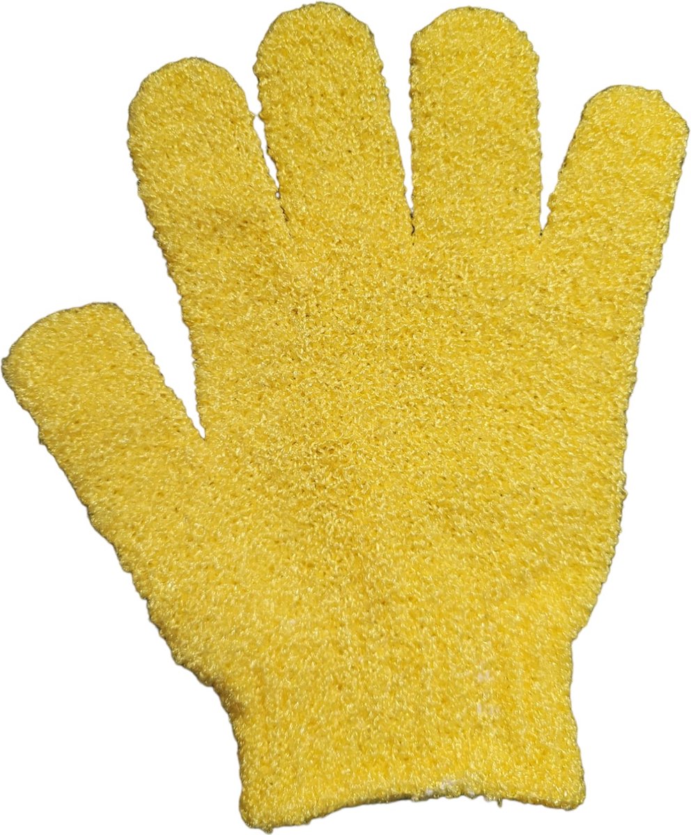 Goedkoopste Scrub handschoenen - scrub washand - scrubhandschoenen - oDaani - Geel