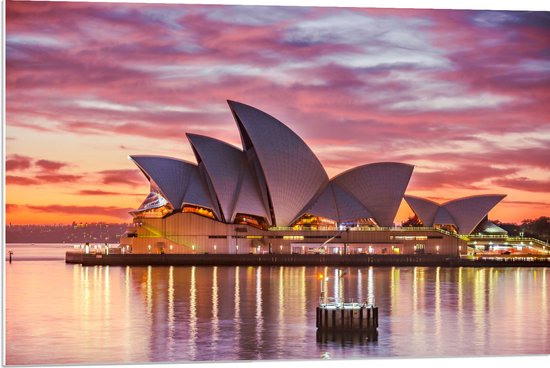 PVC Schuimplaat- Sydney Opera House - Australië - 90x60 cm Foto op PVC Schuimplaat