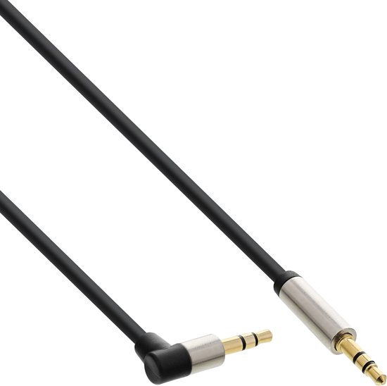 Premium 3,5mm Jack stereo audio slim kabel - haaks - 1 meter