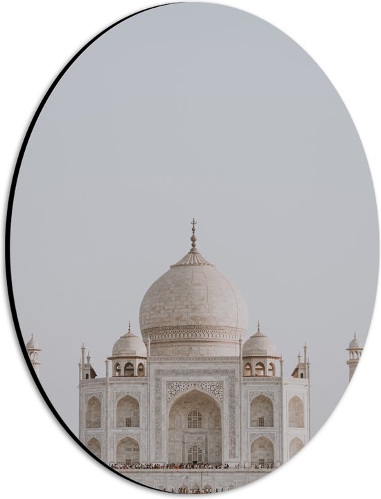 Dibond Ovaal - Taj Mahal - India - 21x28 cm Foto op Ovaal (Met Ophangsysteem)