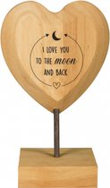 Valentijn - Wooden Heart - I love you to the moon and back - Lint: Speciaal voor jou - Cadeauverpakking