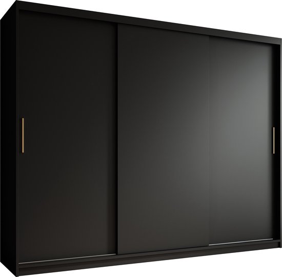 Meubella - Armoire Mandalin - Zwart - 250 cm