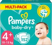 Bol.com Pampers Baby-Dry Luiers - Maat 4+ (10-15 kg) - 152 stuks - Multi-Pack aanbieding