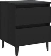 Table de chevet 40x35x50 cm aggloméré noir