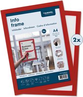 Europel wissellijst zelfklevend – Posterlijst – Magnetisch frame – A4 – 21 x 29,7 cm – Set van 2 stuks – Rood