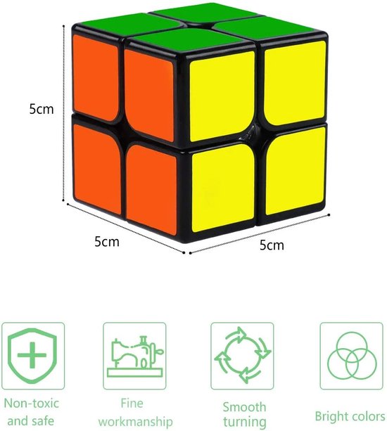 Thumbnail van een extra afbeelding van het spel Rubik's Cube Mini - 2x2-kubus waarbij je kleuren moet combineren breinbrekend puzzelspeelgoed op zakformaat