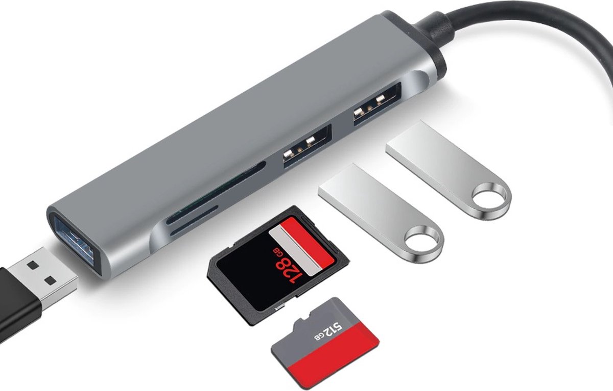 Togadget® - USB C Hub - geschikt voor Macbook Computers - USB 3.1 Docking - SD - TF Kaartlezer - Splitter - Universeel