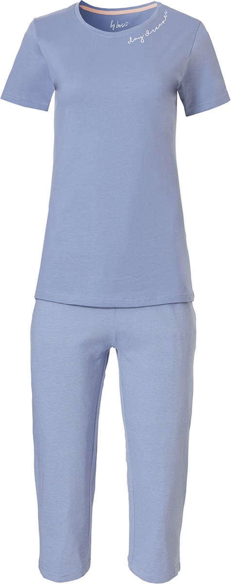 By Louise Dames Capri Korte Pyjama Set Blauw 3/4