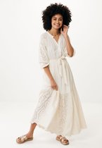 Maxi Jurk With Broidery Dames - Off White - Maat XXL