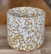White Ceramic Scented Candle -Lemongrass
