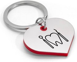 Akyol - tandarts sleutelhanger hartvorm - Tandarts - orthodontist - cadeau - verjaardag - kerst - kado - valentijn