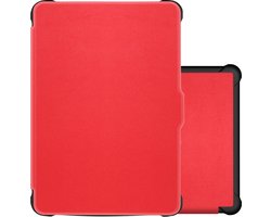 Hoes Geschikt voor Kobo Clara HD Hoesje Bookcase Cover Book Case Hoes Sleepcover - Rood