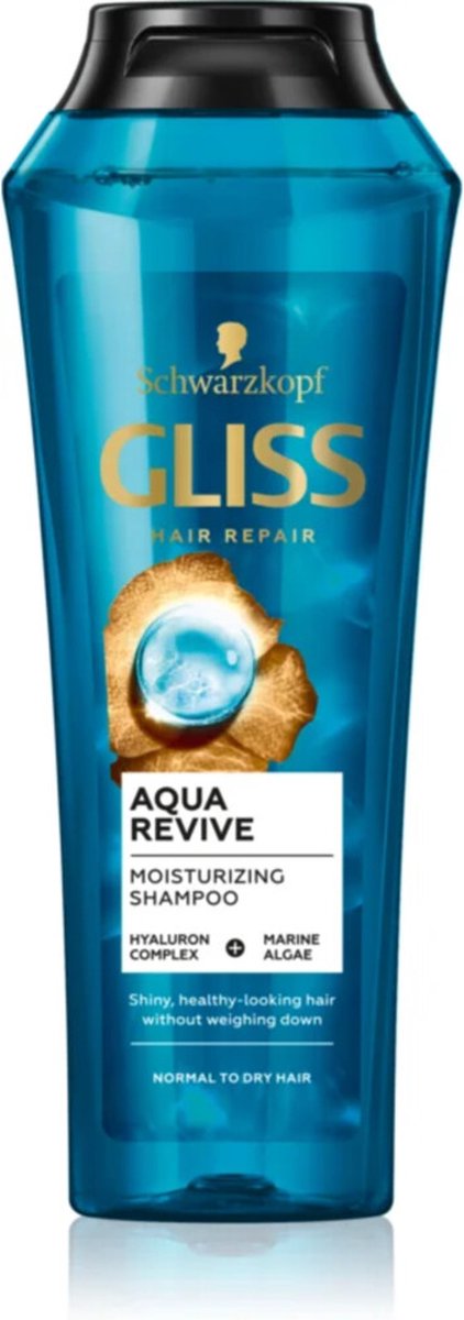 Gliss Aqua Revive Shampoo - 3 x 250 ml - Voordeelverpakking