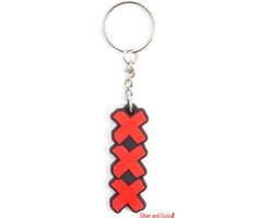 SilverAndCoco® - 2D Sleutelhanger Auto Huis / Key Chain / Sleutel Ring Sleutels - Amsterdam XXX Logo