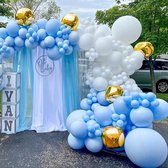 Versier plezier - ballonnenset - ballonnenboog - 138 delig - baby - gender reveal - boy - blauw - babyshower