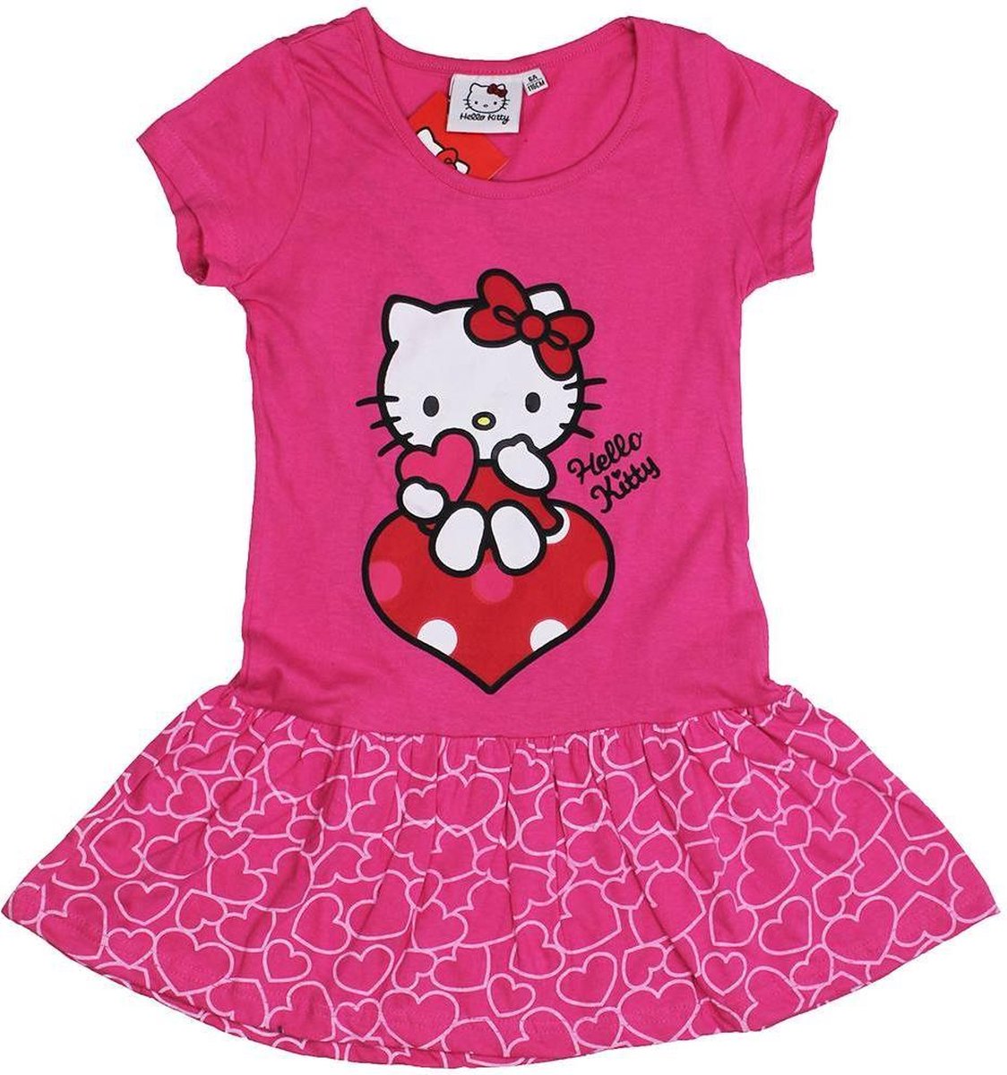 Geest rijkdom Naar Hello Kitty Meisjes Kinder Baby Jurkje met Hartjes Roze, Maat: 98 | bol.com