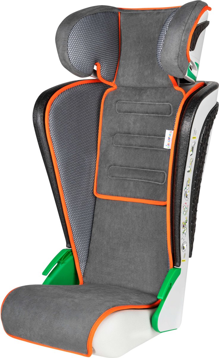 Noemi autostoel, vouwbaar kinderautostoeltje met in hoogte verstelbare hoofdsteun, ECE R129 getest, groeit mee met kind 3 - 8 jaar antraciet/oranje