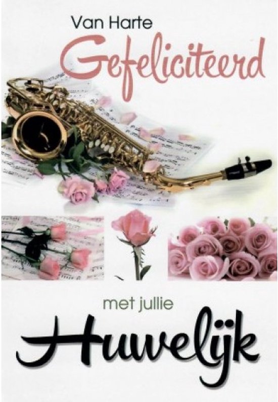 Van harte gefeliciteerd met jullie huwelijk! Een bijzondere kaart met rozen die op een papier met muzieknoten liggen. Dit huwelijk wordt gevierd met muziek! Een dubbele wenskaart inclusief envelop en in folie verpakt. cadeau geven Van harte gefeliciteerd met jullie huwelijk! Een bijzondere kaart met rozen die op een papier met muzieknoten liggen. Dit huwelijk wordt gevierd met muziek! Een dubbele wenskaart inclusief envelop en in folie verpakt. cadeau geven