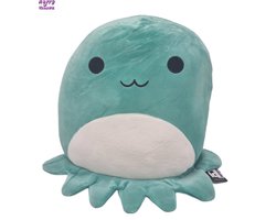 foto van Happy Trendz® - Squish Knuffel kussen - Squish pluche 23 cm groot - Octopus - Kussen - knuffel Octopus octo pus - Kawaii Kussen - Squishy Pillow - 2023 Hype - Must Have Pluche Plushe - Fluffy - Super Zacht - 23 cm Groot Octopus super zacht