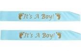 2-delige sjerpen set It's a Boy blauw met goud - baby - geboorte - zwanger - genderreveal - babyshower - it's a boy - sjerp - blauw
