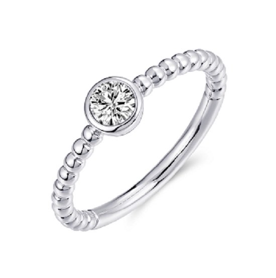 Schitterende Stapelring Zilveren Ring met Zirkonia 17.25 mm. (maat 54)| Damesring |Aanzoek|Verloving