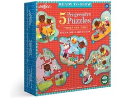 eeBoo Ready to Grow Puzzelset – 5 Puzzels (3 t/m 12 Stukjes) – Kinderpuzzel