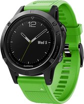 Siliconen sport bandje geschikt voor Garmin Fenix 5 - Plus & Sapphire - Fenix 6 - Pro & Sapphire - Garmin Fenix 7 - Solar & Sapphire Garmin Epix Gen 2 - Quickfit 22 / 22mm band voor Garmin smartwatches - Horlogebandje - Polsband - groen