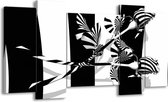 GroepArt - Schilderij - Abstract - Zwart, Wit, Grijs - 120x65 5Luik - Foto Op Canvas - GroepArt 6000+ Schilderijen 0p Canvas Art Collectie - Wanddecoratie