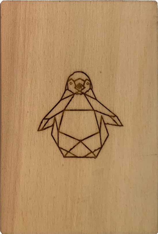 Woodyou Houten wenskaart Pinguin Berk 3mm bol