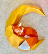Fox Papercraft, Origami Fox, 3D Paper Craft Kit, DIY Paper Craft Templates Wall Decor Art Stuk Papier Ornament, Papier Sculptuur, 3D Dier, niet een afgewerkt model