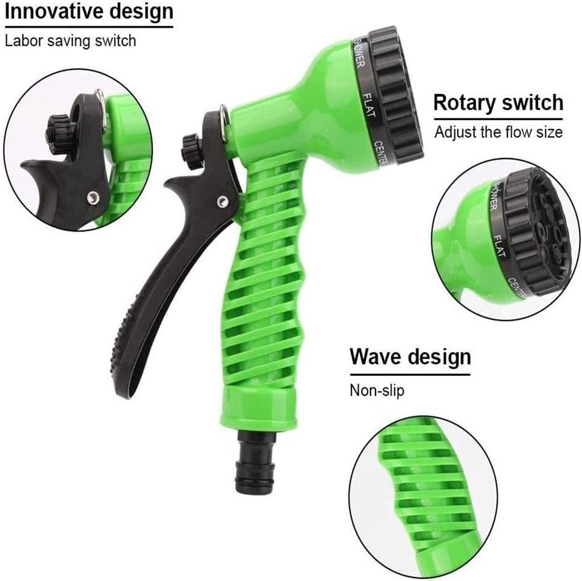 Igoods Rekbare Tuinslang 30 Meter - Tuinsproeier - Spuitpistool - Waterslang Elastisch - Tuinslang Flexibel - Tuin Besproeien - Sproeikop Met 7 Standen - Garden Hose – foto 8