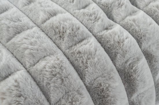 Lalee Harmony Couverture polaire plaid soft blocks 3d furr fourrure plaid 150x200 gris argent