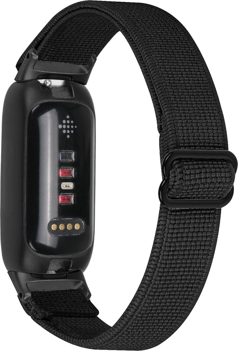 YONO Nylon Stretch Bandje geschikt voor Fitbit Inspire 3 - Zwart