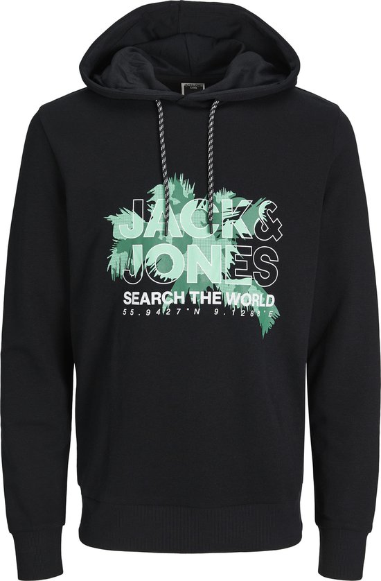 JACK & JONES Air Sweat Zip Hood Regular Fit, Heren Sweatvest Katoenmengsel Met Capuchon Zwart 12204926 Black JACK & JONES Air Sweat Zip Hood Regular Fit, Heren Sweatvest Katoenmengsel Met Capuchon Zwart 12204926 Black