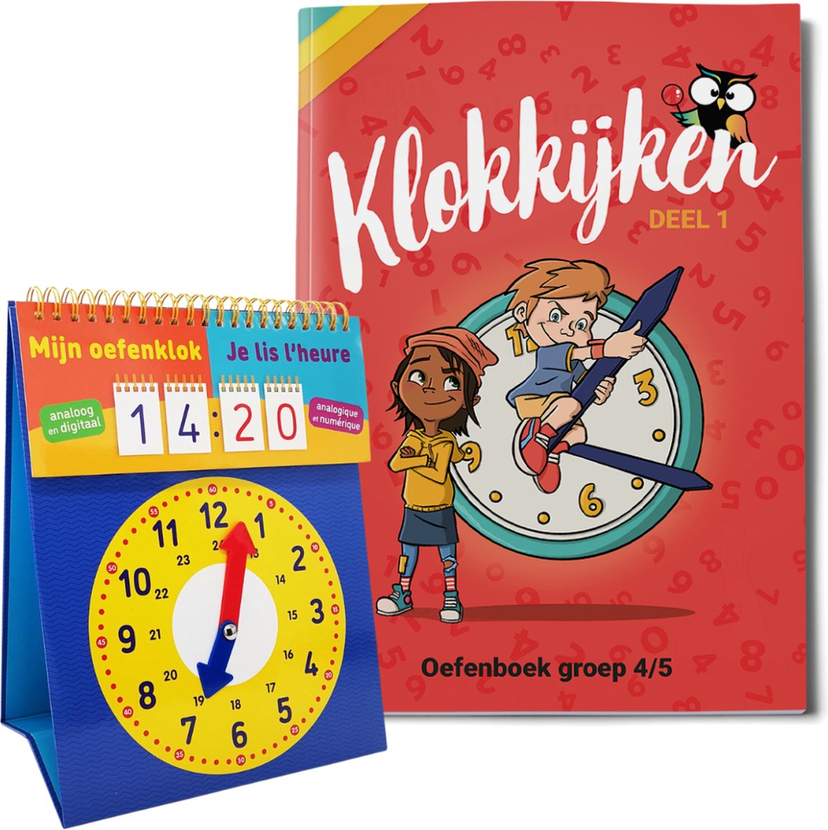 Oefenklok + Oefenboek Klok Leren Kijken (176 pg.) - Afgestemd op de leerlijnen groep 4/5 - Van de onderwijsexperts van Wijzeroverdebasisschool.nl